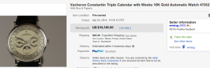 2. Top Watch Sold for $16,100. on eBay