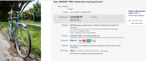 3. Top Bicycle Sold for $4,050. on eBay