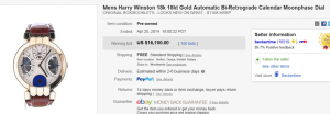 3. Top Watch Sold for $16,100. on eBay
