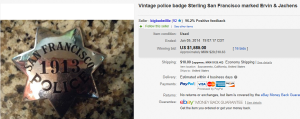 3. Top Badge Sold for $1,585. on eBay