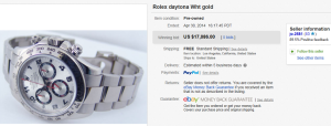 3. Top Rolex Sold for $17,086. on eBay