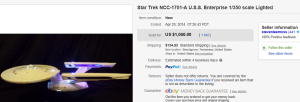 3. Top Star Trek Sold for $1,000. on eBay