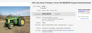 4. Top Tractor Sold for $3,500. on eBay