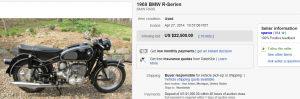 4. Most Expensive Motorcycle Sold for $22,500. on eBay