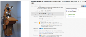 4. Top Telephone Sold for $1,827. on eBay