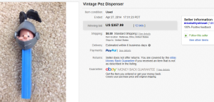 4. Most Expensive PEZ Sold for $357.99. on eBay