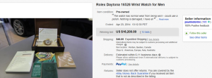 4. Top Rolex Sold for $16,200. on eBay