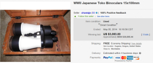 4. Top Binocular Sold for $3,083. on eBay