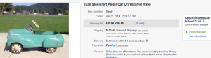 5. Most Expensive Pedal Car Sold for $1,200. on eBay 