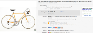 5. Top Bicycle Sold for $3,053. on eBay