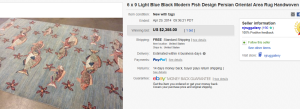 5. Top Rug & Blanket Sold for $2,355. on eBay