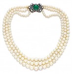 Three Strand Natural Pearl Necklace $1.4 Million