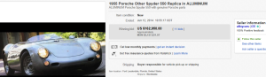 1. Top Car Sold for $162,950. on eBay