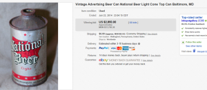 1. Top Can Sold for $2,850. on eBay