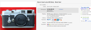 1. Top Camera Sold for $4,280. on eBay