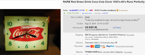 Red Green Drink Coca Cola Clock