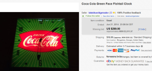 Drink Coca Cola Green Clock