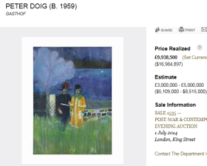 Gasthof by Peter Doig Sold for $16,984,897.