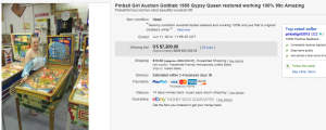 3. Top Coin Operated & PinBall Machine Sold for $7,200. on eBay