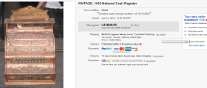 4. Top Cash Register Sold for $600. on eBay