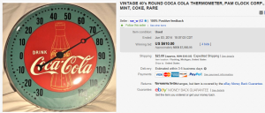 Round Coca Cola Thermometer Clock