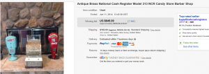 5. Top Cash Register Sold for $645. on eBay