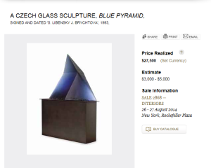 Czech Glass Sculpture Signed Libensky J. Brychtova Sold for $ 27,500