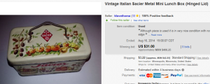Italian Sacier Metal Mini Lunch Box