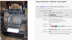 1. Top Cash Register Sold for $800. on eBay