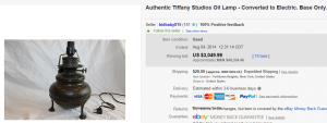 1. Most Expensive Lamp Sold for $3,049.99. on eBay