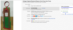 1. Top Gas Pump Sold for $4,105. on eBay