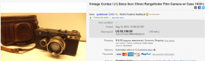 2. Top Camera Sold for $3,100. on eBay