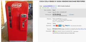 2. Top Coca Cola Sold for $3,050. on eBay