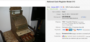 2. Top Cash Register Sold for $740. on eBay
