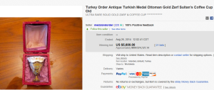 2. Most Expensive Medal Sold for $5,600. on eBay