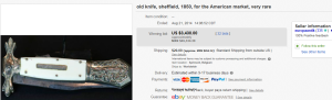 3. Most Expensive Knife Sold for $3,430. on eBay