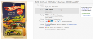 3. Most Expensive Hot Wheel Sold for $1,750. on eBay