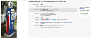 3. Top Gas Pump Sold for $3,000. on eBay