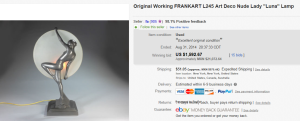 3. Most Expensive Lamp Sold for $1,592.67. on eBay