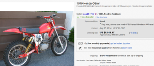 3. Most Expensive Motorcycle Sold for $5,048.97. on eBay