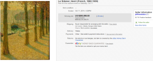 1. Top Art (Painting) Sold for $200,000. on eBay
