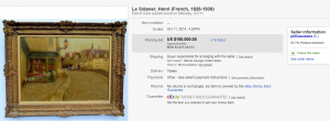 2. Top Art (Painting) Sold for $150,000. on eBay