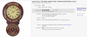 2. Top Coca Cola Sold for $3,750. on eBay