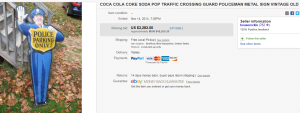 3. Top Coca Cola Sold for $3,283. on eBay