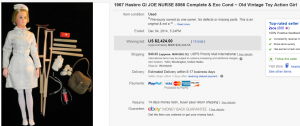 2. Top Action Figure Sold for $2,424. on eBay