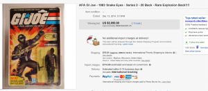 3. Top Action Figure Sold for $2,050. on eBay