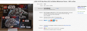 3. Top Star War Sold for $2,550. on eBay
