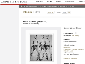 Triple Elvis by Andy Warhol Painting Sold for $81,925,000