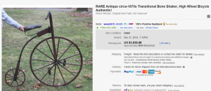 2. Top Bicycle Sold for $3,938.88. on eBay