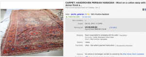 2. Top Rug & Blanket Sold for $5,500. on eBay